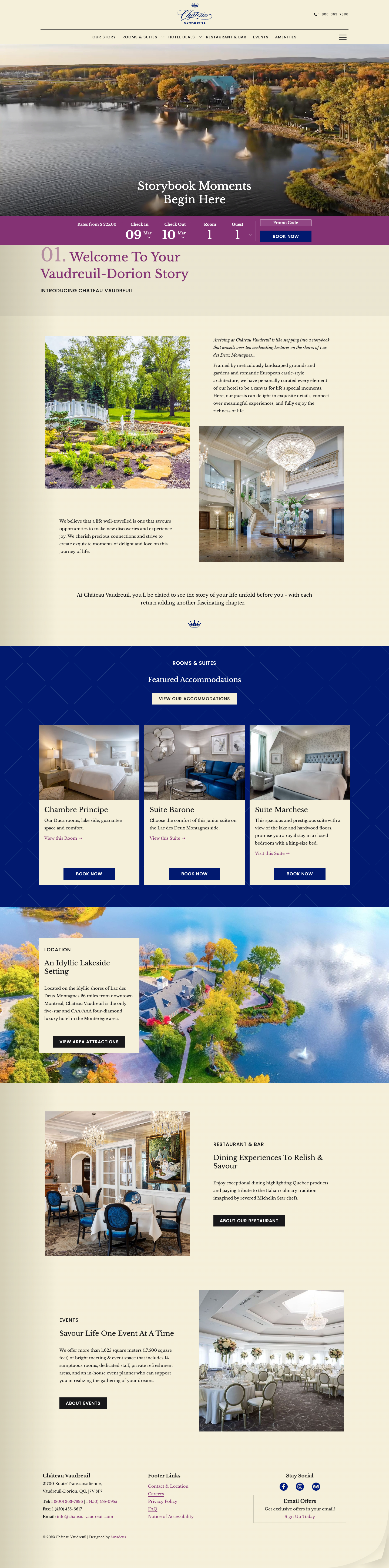 Château Vaudreuil - Home Page Design