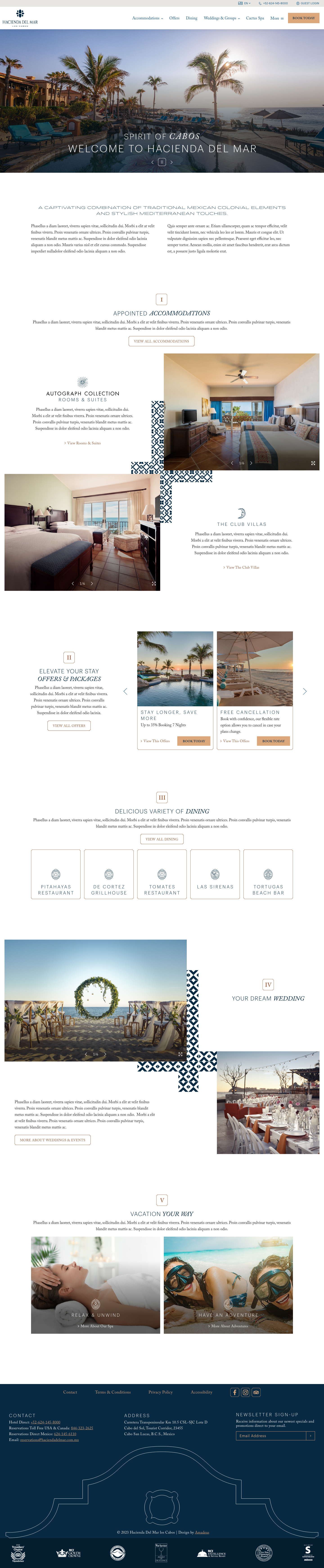 Hacienda Del Mar - Home Page Design