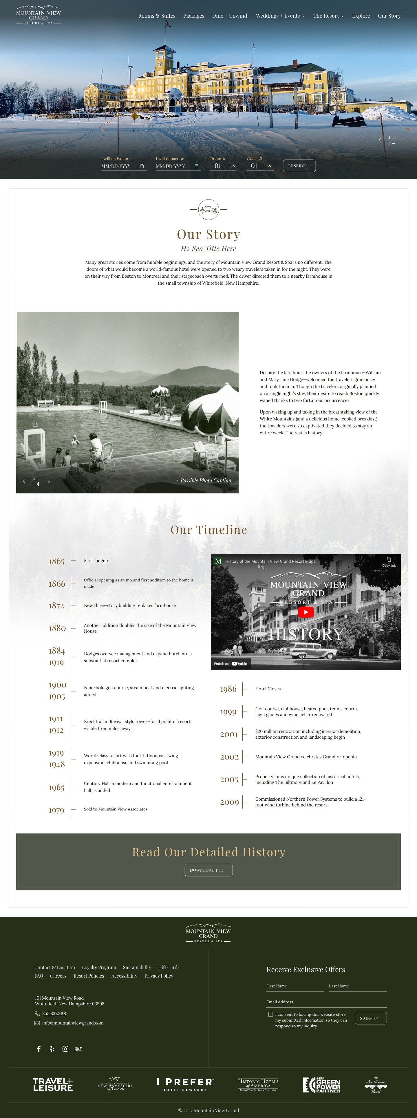 Mountain View Gran - About Us Page Design