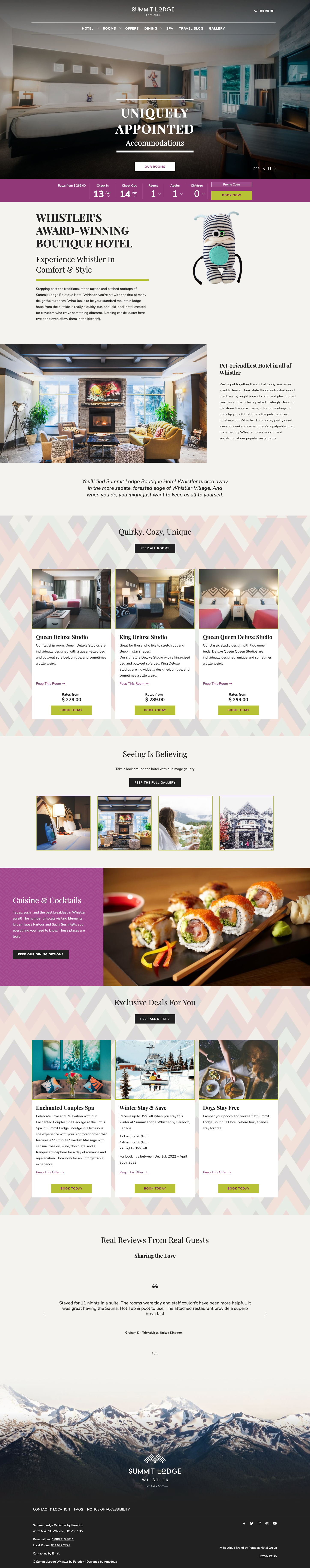 Summit Lodge - Home Page Design